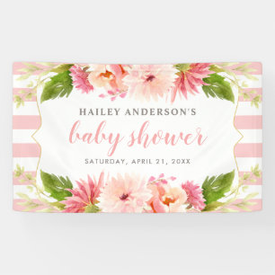 De roze Waterverf bloeit het Baby shower van   Spandoek