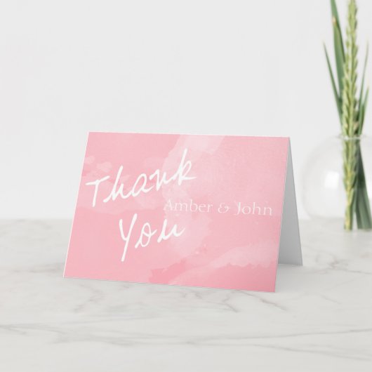 De roze Waterverf dankt u Bedankkaart (Voorkant)