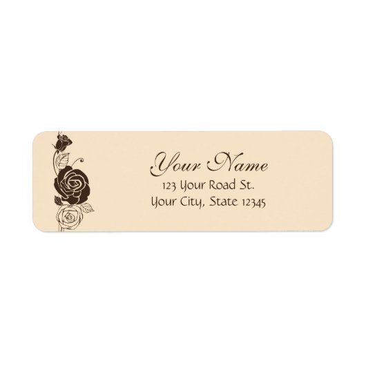 De Rozen van de room en van de Koffie Etiket (Voorkant)