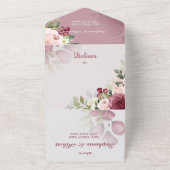 De Rozen van de waterverf allen in de Uitnodiging  (Buitenkant)