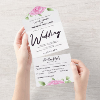 De Rozen van de waterverf allen in de Uitnodiging