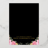 De Rozen van de waterverf trekken sparen de Datum  Folie Uitnodiging (Achterkant)