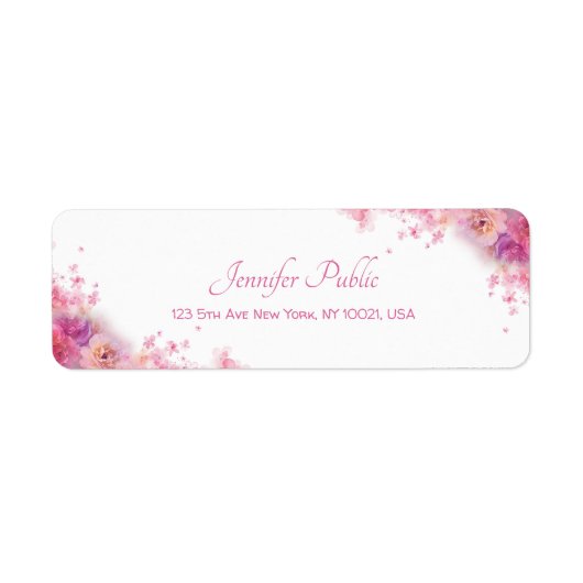 De Rozen van drijvers Moderne HandManuscript Elega Etiket (Voorkant)