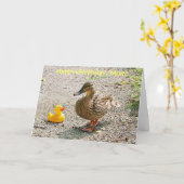 De rubber Eend van de Eend en van de Moeder Kaart (Gele Bloem)