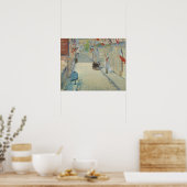 De Rue Mosnier met vlaggen van Manet - Poster (Keuken)