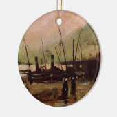 De Ruijterkade in Amsterdam door Vincent van Gogh Keramisch Ornament (Links)