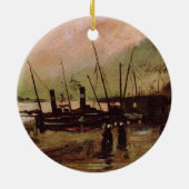 De Ruijterkade in Amsterdam door Vincent van Gogh Keramisch Ornament (Achterkant)