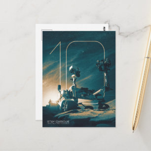 De ruimte, het zonnestelsel, 10 jaar nieuwsgierigh briefkaart