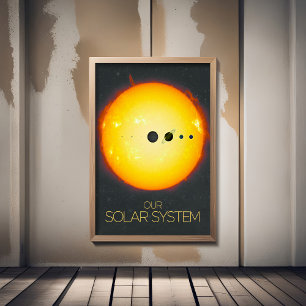 De ruimte, het zonnestelsel, de zon en de planeten poster