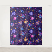 De ruimte met planeten, sterren en sterrenstelsels wandkleed (Voorkant)