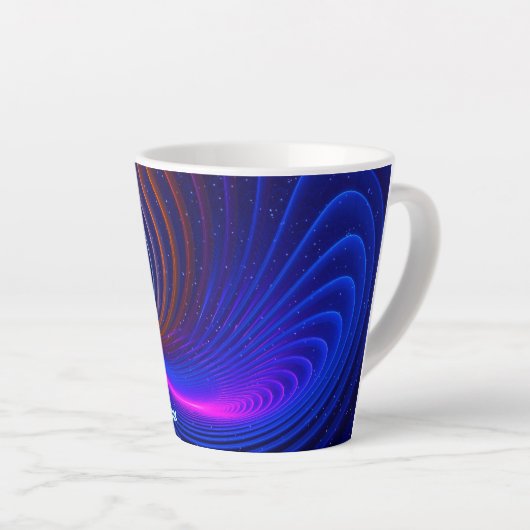 De ruimtekromming latte mok (Rechterhoek)