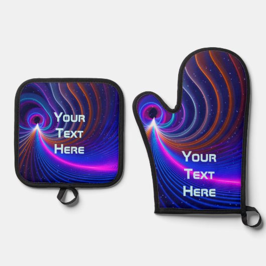 De ruimtekromming ovenwant & pannenlap set (Voorkant)