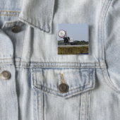 De ruimtependelAtlantis ontruimt zijn belemmerings Vierkante Button 5,1 Cm (In situ)