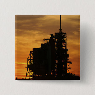 De ruimtependelAtlantis op het lanceerpad Vierkante Button 5,1 Cm