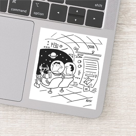 De ruimteschip in de buitenruimte heeft e-mail gel sticker (Detail)