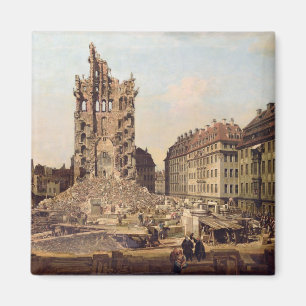De ruïnes van de oude Kreuzkirche, Dresden Magneet