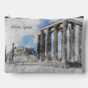 De ruïnes van de oude tempel Zeus, Athene, Grieken Etui