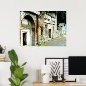 De ruïnes van Pompeii - markt met tempels Poster (Thuiskantoor)