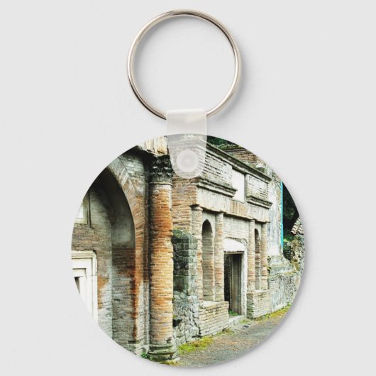 De ruïnes van Pompeii - markt met tempels Sleutelhanger (Voorkant)