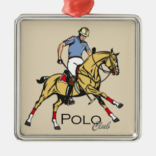 de ruiter club van de polosport metalen ornament