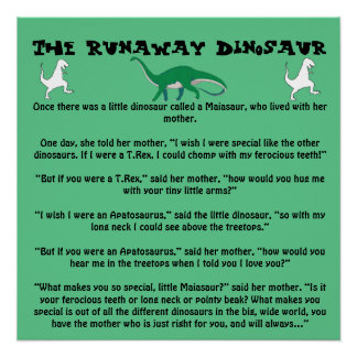 De Runaway Dinosaur Perfect Poster