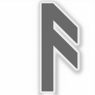 De Rune Ansuz (grijs) Sticker