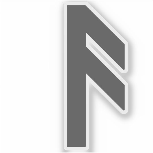 De Rune Ansuz (grijs) Sticker (Voorkant)