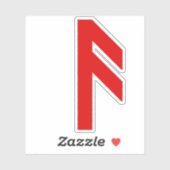 De Rune Ansuz (rood) Sticker (Vel)