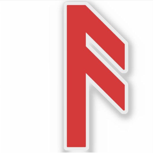 De Rune Ansuz (rood) Sticker (Voorkant)