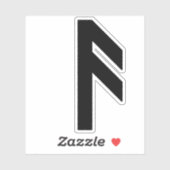De Rune Ansuz (zwart) Sticker (Vel)