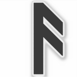 De Rune Ansuz (zwart) Sticker