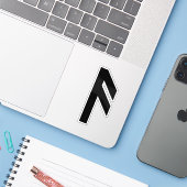 De Rune Ansuz (zwart) Sticker (Laptop met iPhone)