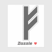 De Rune Fehu (grijs) Sticker (Vel)