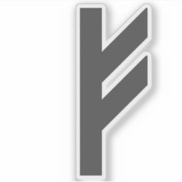 De Rune Fehu (grijs) Sticker