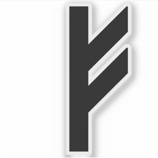 De Rune Fehu (zwart) Sticker (Voorkant)