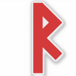 De Rune Raidho (rood) Sticker