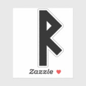 De Rune Raidho (zwart) Sticker (Vel)