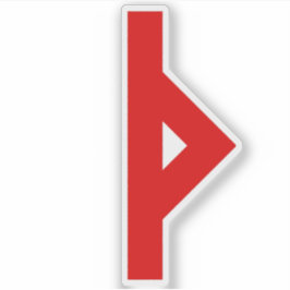 De Rune Thurisaz (rood) Sticker