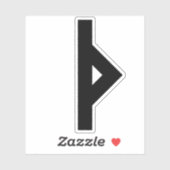 De Rune Thurisaz (zwart) Sticker (Vel)