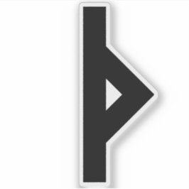 De Rune Thurisaz (zwart) Sticker