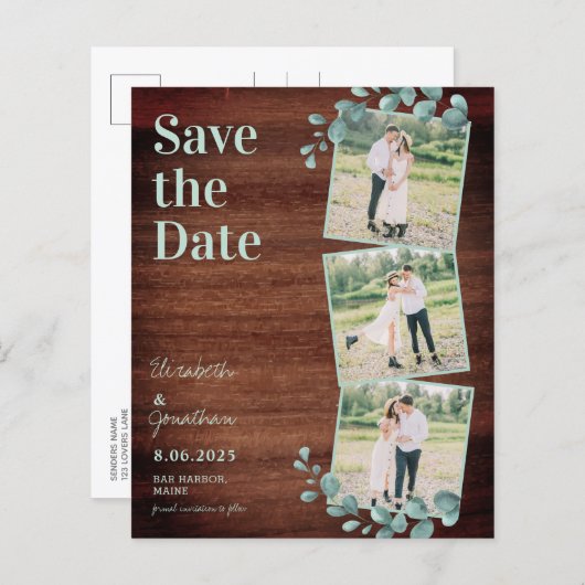 De Rustic Greenery van de begroting de Foto collag (Voorkant / Achterkant)