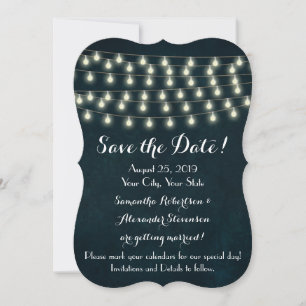 De  Rustic Lichten van het Koord sparen de Datum Save The Date
