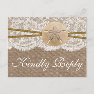 De Rustic Sand Dollar Trouwcollectie RSVP Uitnodiging Briefkaart