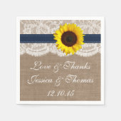 De Rustic Sunflower Trouwcollectie - Navy Servet (Voorkant)