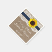 De Rustic Sunflower Trouwcollectie - Navy Servet (Hoek)