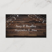 De Rustic Wood & Light Strings Wedding Website van Informatiekaartje (Achterkant)