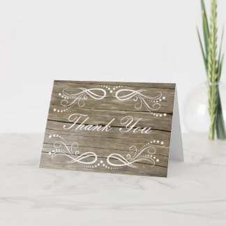 De rustieke Houten BloemenVintage van de Werveling Bedankkaart