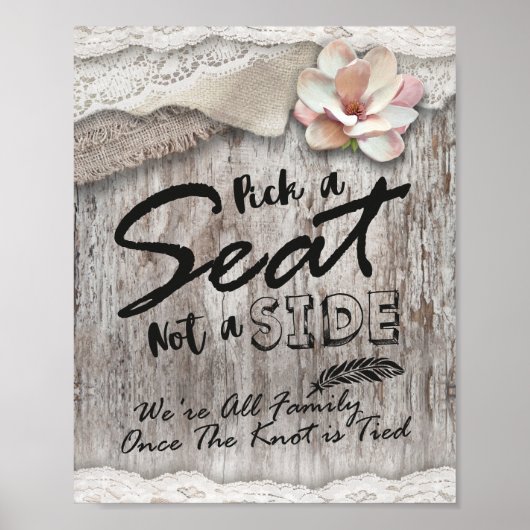 De rustieke Houten Jute plukt Seat niet een Poster (Voorkant)