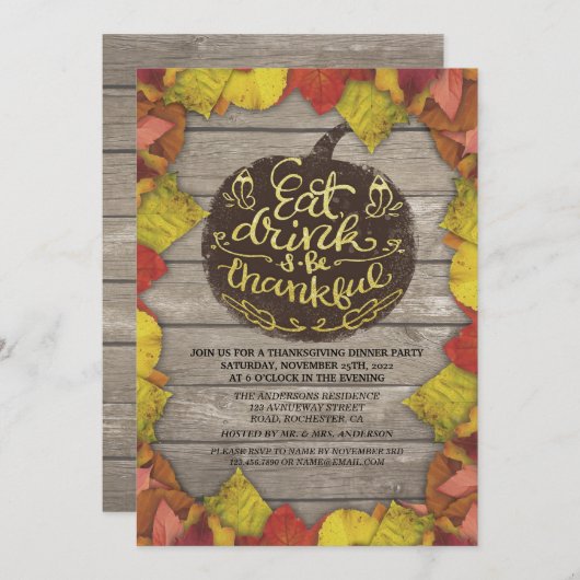 De rustieke Houten Partij van het Diner van de Kaart (Voorkant / Achterkant)