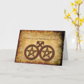 De Rustieke Kaart Handfasting van Wiccan voor (Gele Bloem)